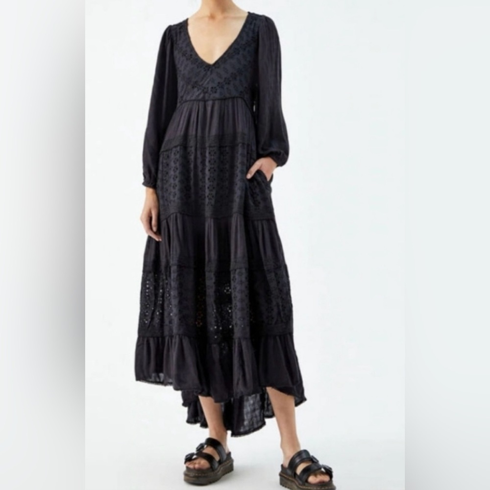 Free People Black Eyelet Dress